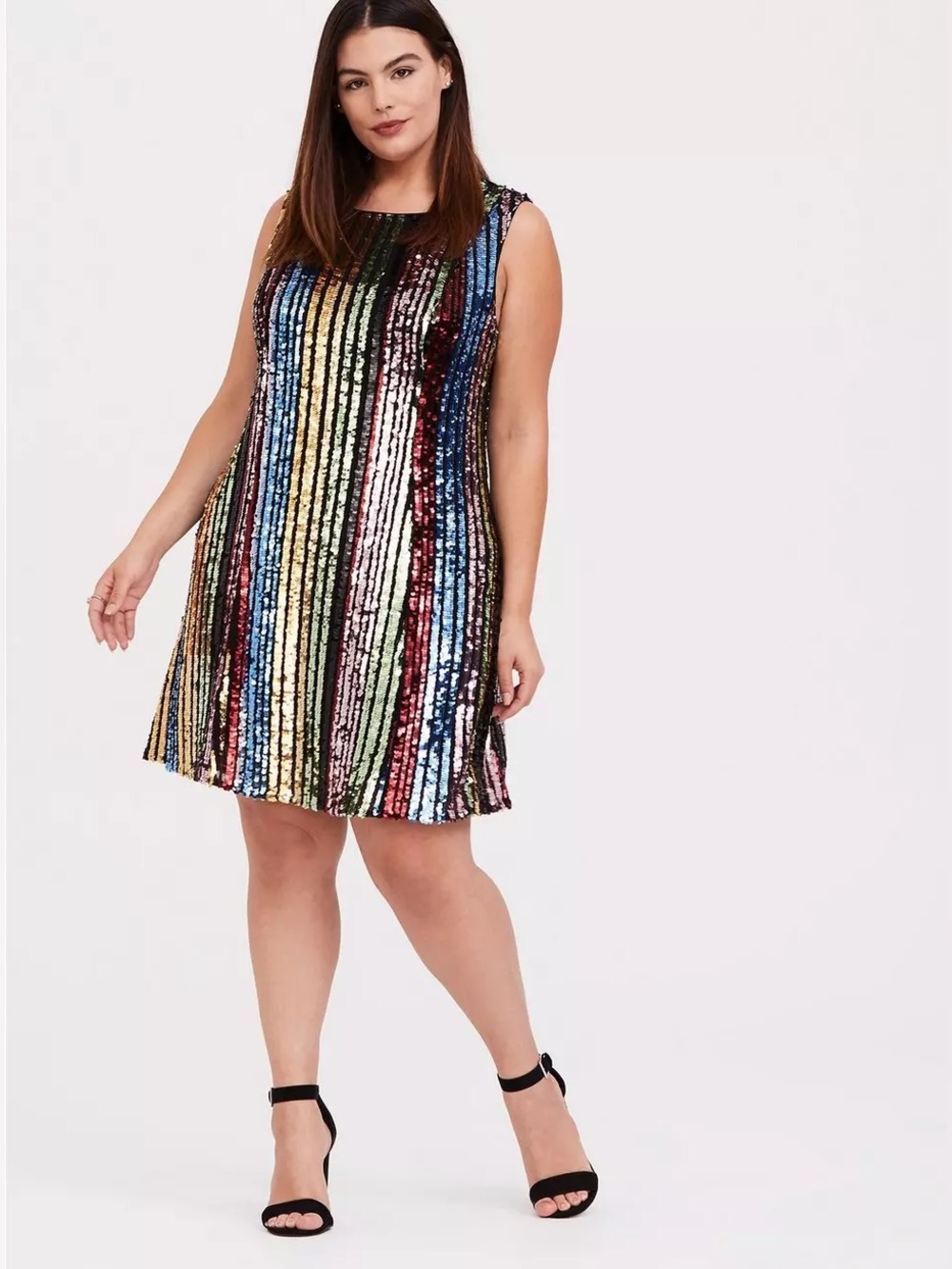 Torrid Multicolor Rainbow Mini Sequin Trapeze Dress, Size 3x